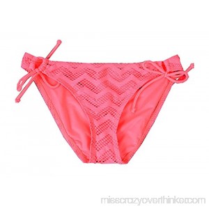 Hula Honey Women's Crochet Keyhole Side-Tie Hipster Bikini Bottoms Watermelon XL B071RPDWRC
